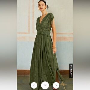 NWT Army Green Wrap Maxi Dress
